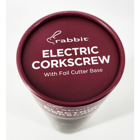 Rabbit Electric Corkscrew Wine Opener w/Foil Cutter Base Rechargeable Black - Picture 5 of 6